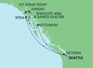 Bliss, Alaska: Dawes Glacier, Juneau & Ketchikan ex Seattle, Washington return